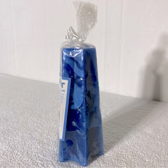 Vintage Blue Fathers Day Candle With Pewter Train Treasure Inside Candle - Picture 9 of 12